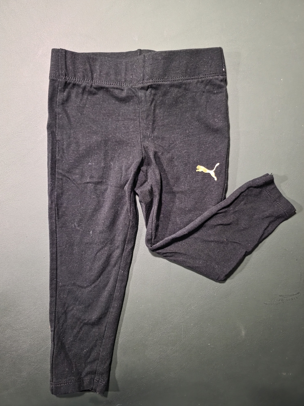 Puma Black Leggings with Gold Puma Logo